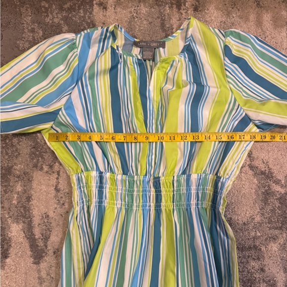 Lark + Grey Striped Short Sleeve Dress - Picture 4 of 6